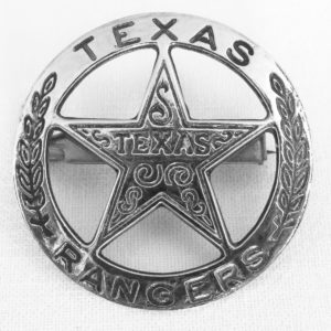 TEXAS RANGERS CIRCLE STAR CUT-OUT BADGE