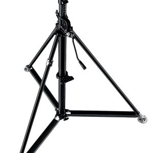 B6040, Manfrotto Stand wind-up 40, chrome, 3 sections; 1.72-3.86m; 16mm/28mm; max load 80kg (avec roues)
